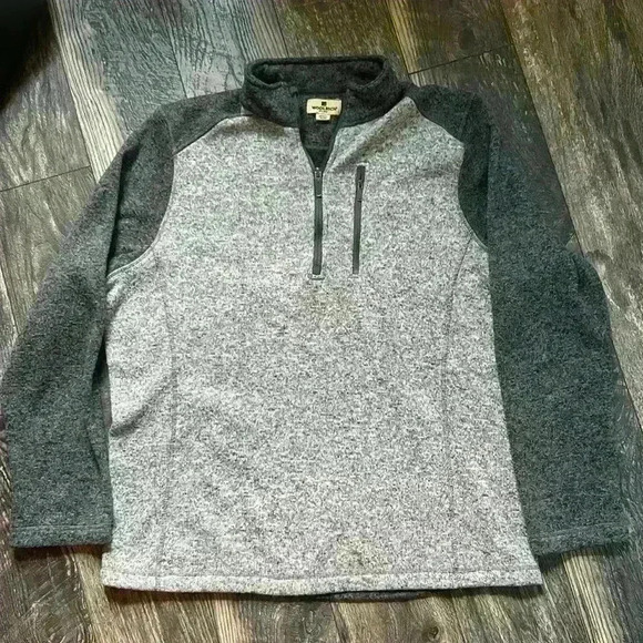 Woolrich 1/4 Zip Gray Pullover Warm Classic XL Two-Toned - Picture 1 of 4